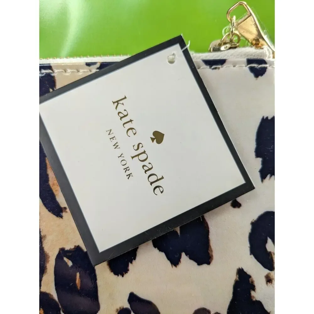 KATE SPADE New York LEOPARD Cheetah Pencil Pouch Eraser Ruler New *READ*